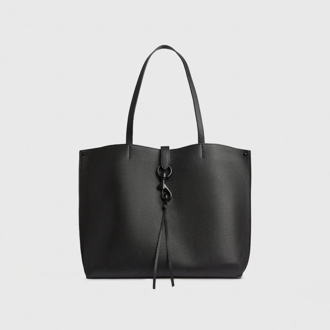 Black Leather Unlined Tote | Megan Tote | Rebecca Minkoff - Rebecca Minkoff