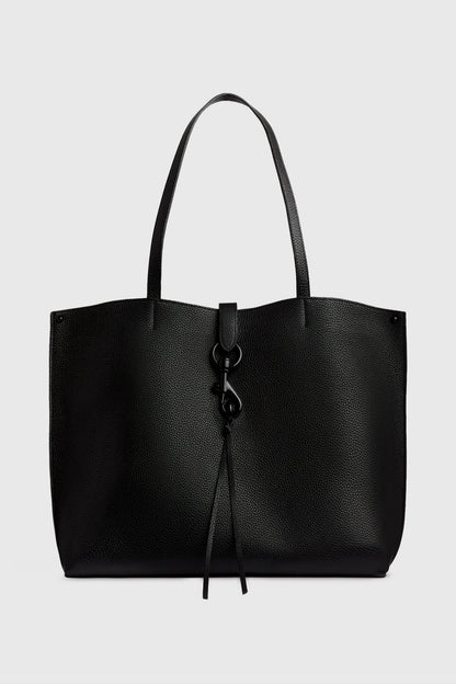 Black Leather Unlined Tote | Megan Tote | Rebecca Minkoff - Rebecca Minkoff
