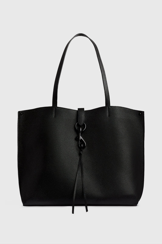 Black Leather Unlined Tote | Megan Tote | Rebecca Minkoff - Rebecca Minkoff