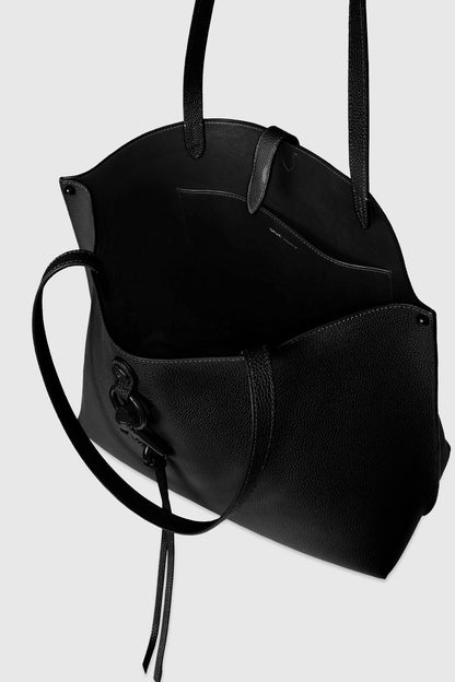 Black Leather Unlined Tote | Megan Tote | Rebecca Minkoff - Rebecca Minkoff