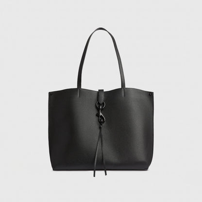 Black Leather Unlined Tote | Megan Tote | Rebecca Minkoff - Rebecca Minkoff