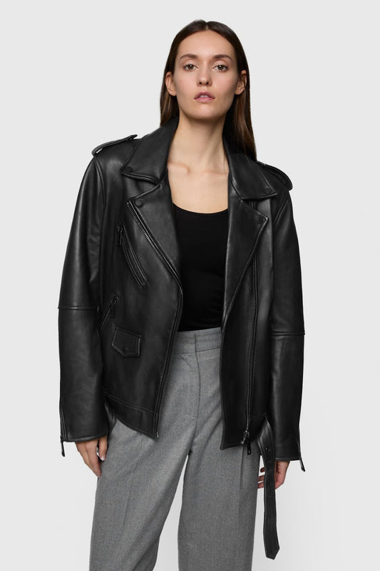 Tabitha Oversized Leather Asymmetrical Moto - Rebecca Minkoff