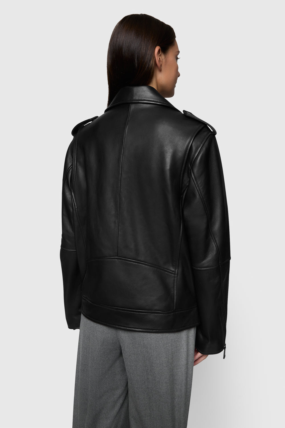 Tabitha Oversized Leather Asymmetrical Moto - Rebecca Minkoff